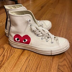 Kids High-Top Sneakers with Red Heart Design